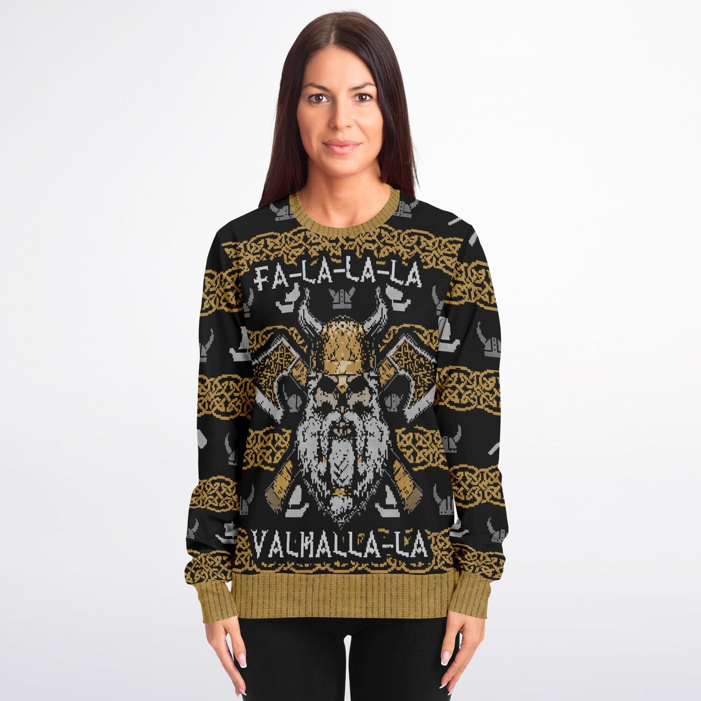 Viking Valhalla Sweatshirt – Norse Gods & Runes Design, Nordic Warrior Jumper, Mythology Gift
