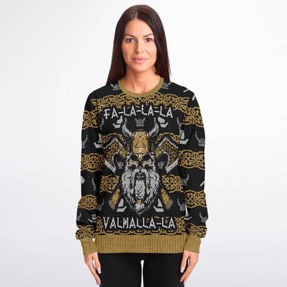 Viking Valhalla Sweatshirt – Norse Gods & Runes Design, Nordic Warrior Jumper, Mythology Gift