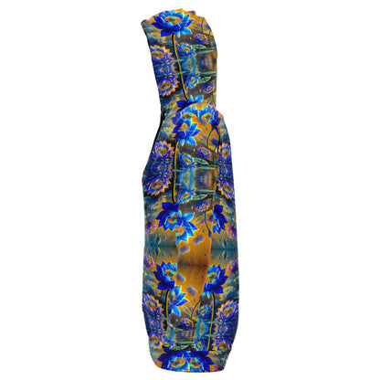 Blue Lotus Flower, Female, Longline Hoodie – Boho-Inspired All-Over Print Hoodie for Streetwear, Loungewear, Everyday Comfort (AOP)