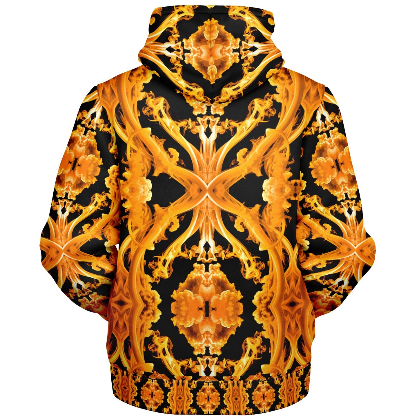 Golden Cymatic, Microfleece Zip Hoodie – Luxuriously Warm & Stylish All-Over Print Jacket