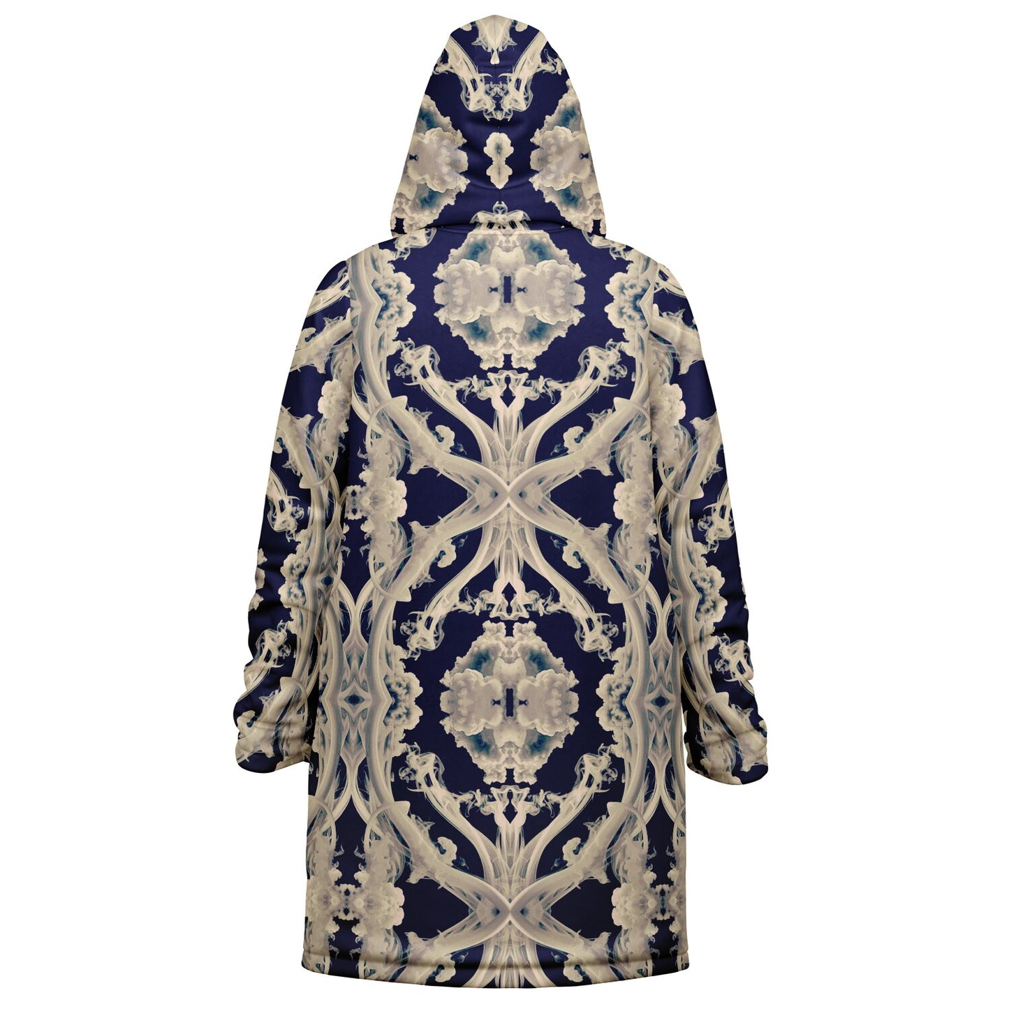 Clear Smoke Cymatic Zip Cloak – Sleek, Futuristic & Ultra-Cozy Longline Jacket