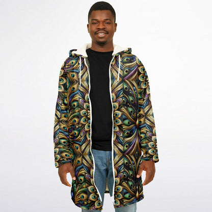 Royal Peacock Pattern, Comfy Zipper Cloak - AOP