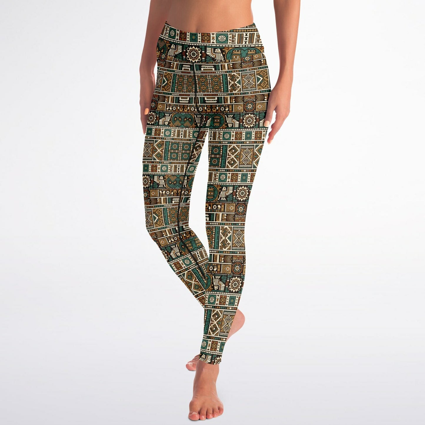 Aztec Tribal All-Over Print Yoga Leggings – Boho Fitness & Activewear