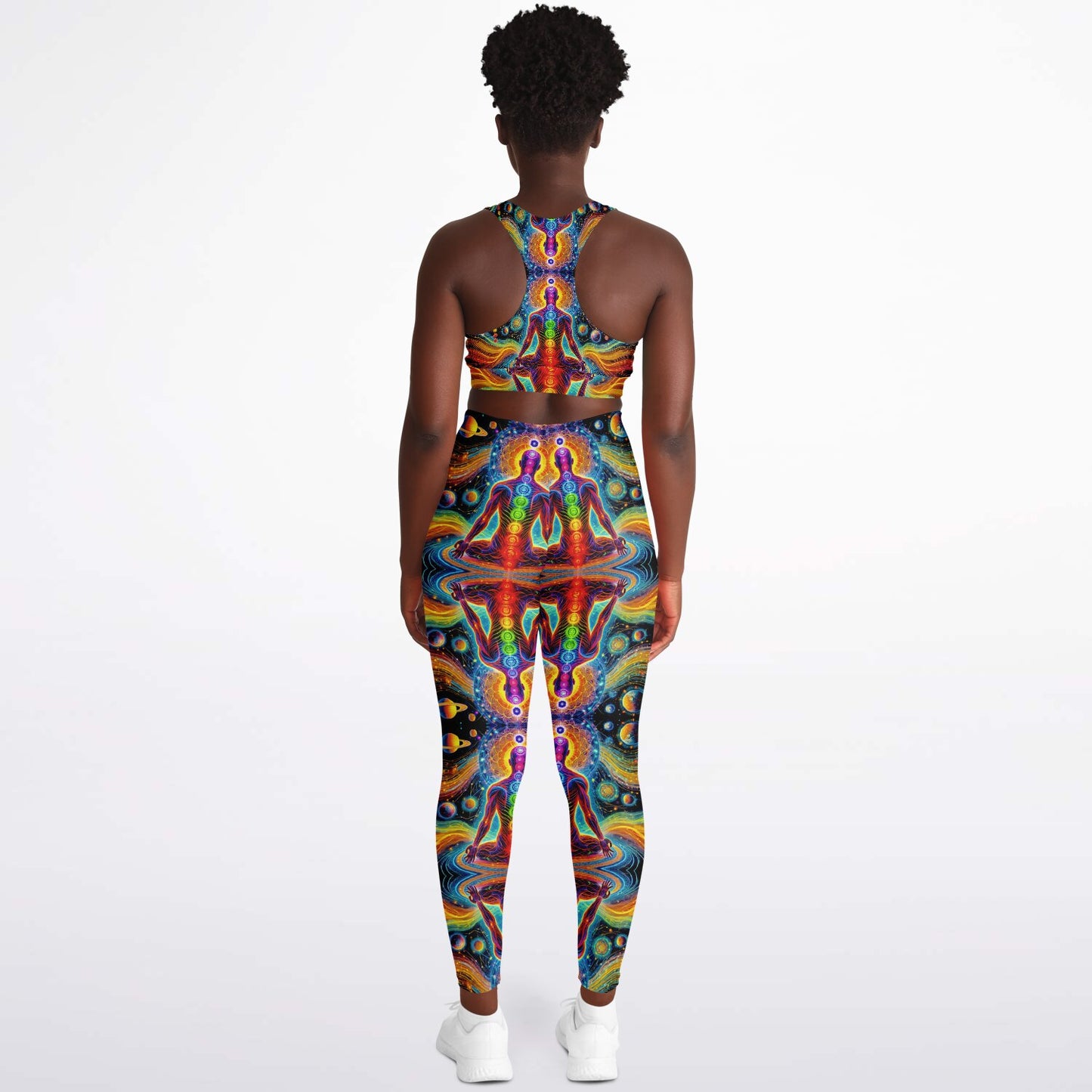 Cosmic Chakras Padded Sports Bra & Leggings - All Over Print (AOP) Yoga & Fitness Wear