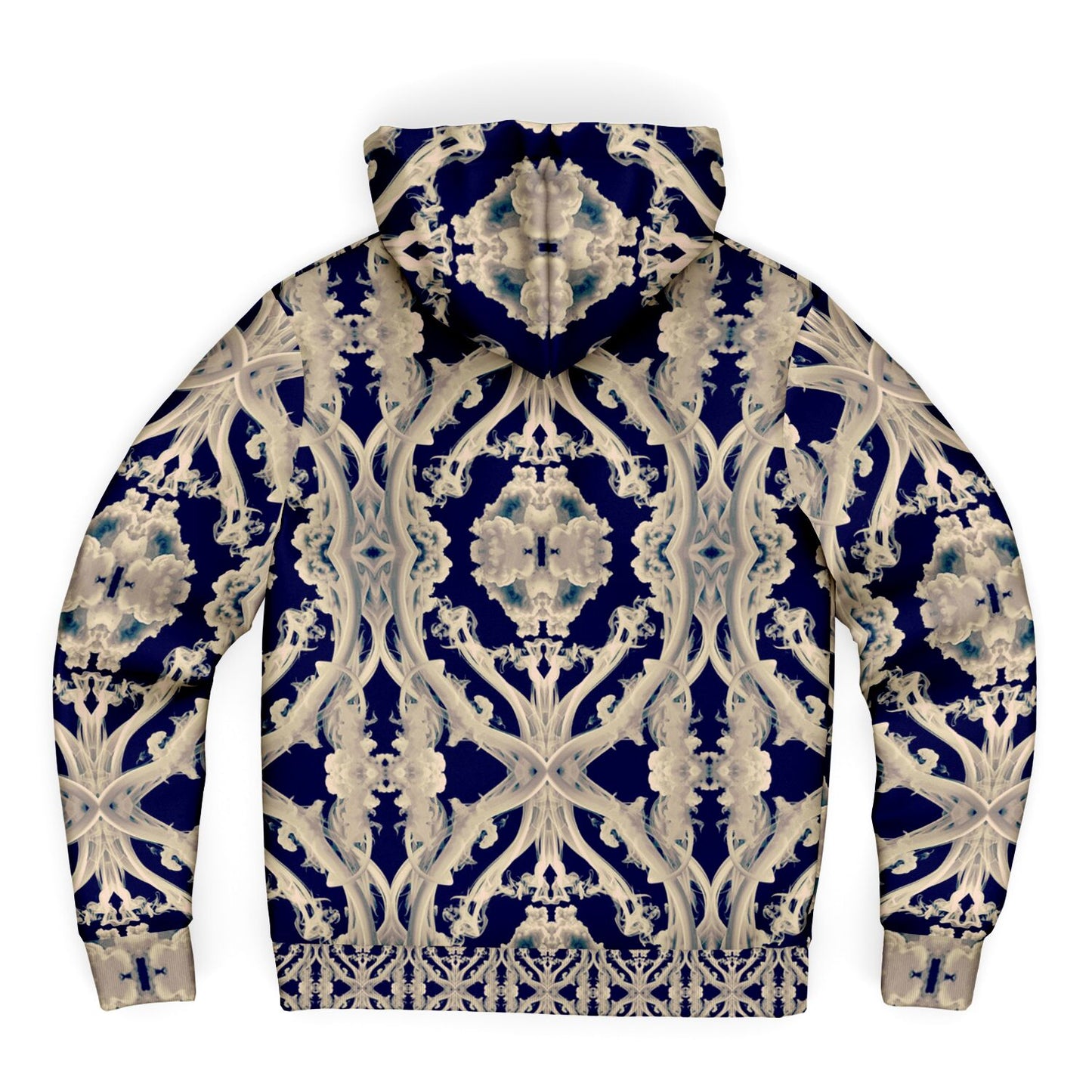 Clear Smoke, Cymatic, Microfleece Zip Hoodie – Sleek, Cozy & Futuristic All-Over Print Jacket