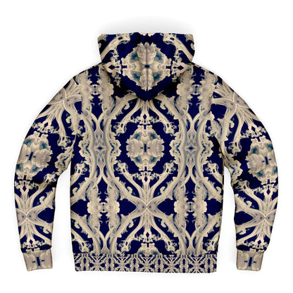 Clear Smoke, Cymatic, Microfleece Zip Hoodie – Sleek, Cozy & Futuristic All-Over Print Jacket