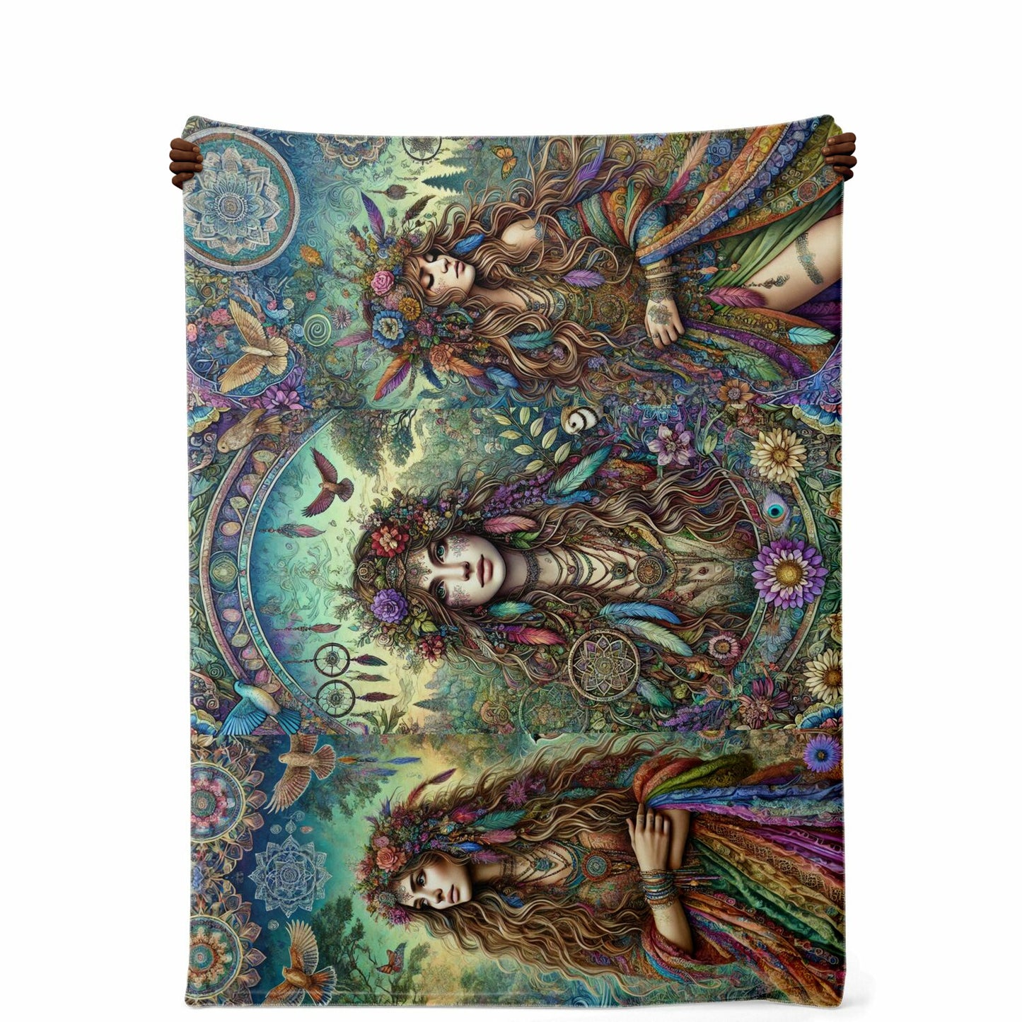 Trinity Goddess Ultra-Soft Premium Microfleece Blanket – Spiritual All-Over Print Throw