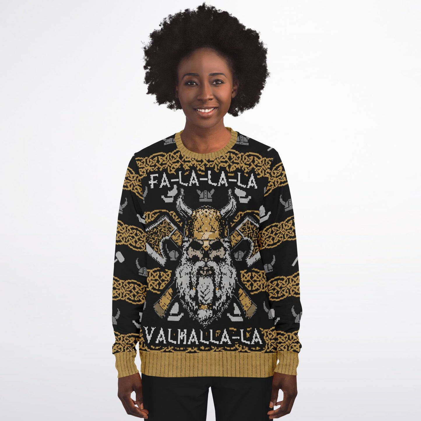 Viking Valhalla Sweatshirt – Norse Gods & Runes Design, Nordic Warrior Jumper, Mythology Gift
