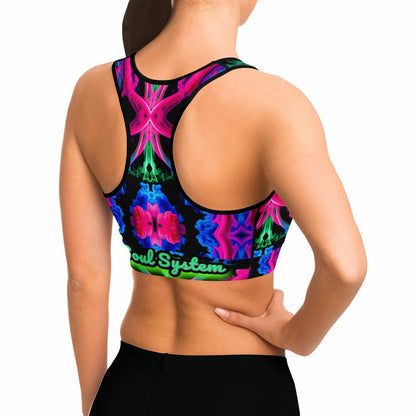 Soul System Neon Cymatic Sports Bra – Bold, Supportive & Sweat-Wicking for Yoga, Gym & Everyday Wear