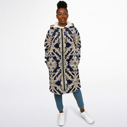 Clear Smoke Cymatic Zip Cloak – Sleek, Futuristic & Ultra-Cozy Longline Jacket