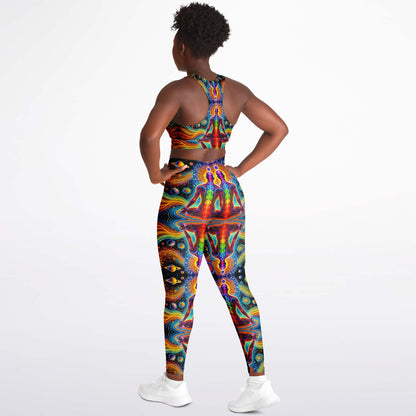 Cosmic Chakras Padded Sports Bra & Leggings - All Over Print (AOP) Yoga & Fitness Wear