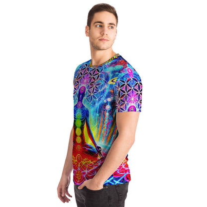 Flower of Life Chakras T-Shirt AOP – Unisex Essential Tee