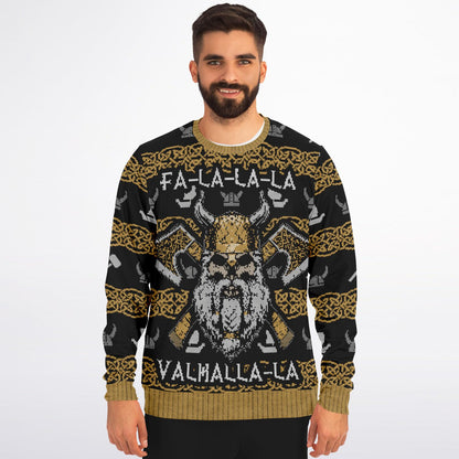 Viking Valhalla Sweatshirt – Norse Gods & Runes Design, Nordic Warrior Jumper, Mythology Gift