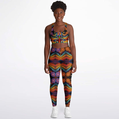 Cosmic Chakras Padded Sports Bra & Leggings - All Over Print (AOP) Yoga & Fitness Wear