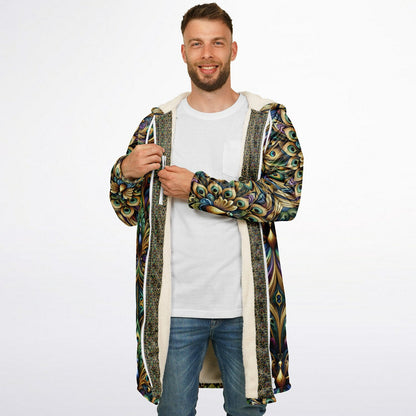 Royal Peacock Pattern, Comfy Zipper Cloak - AOP