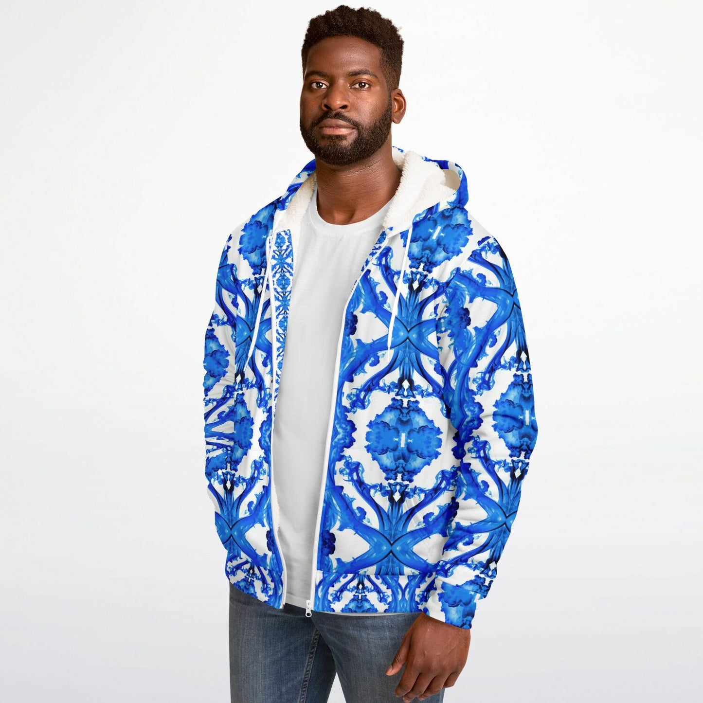 Cymatic Ocean Microfleece Zip Hoodie – Cozy, Warm & Stylish All-Over Print Jacket
