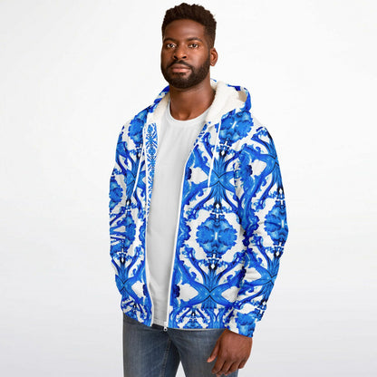 Cymatic Ocean Microfleece Zip Hoodie – Cozy, Warm & Stylish All-Over Print Jacket