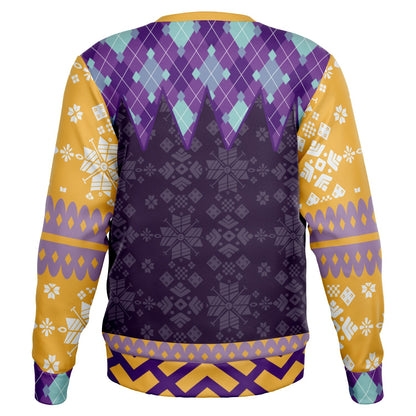 Spiritual Crystal Ball Sweatshirt – Mystical Aesthetic Jumper with Purple Hands, Celestial Snowflakes & Funny Quote