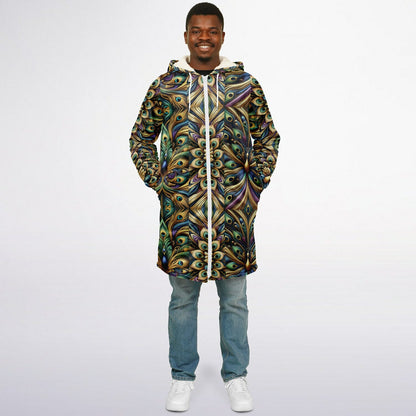 Royal Peacock Pattern, Comfy Zipper Cloak - AOP