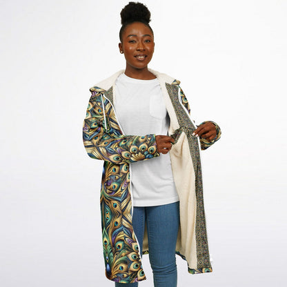 Royal Peacock Pattern, Comfy Zipper Cloak - AOP
