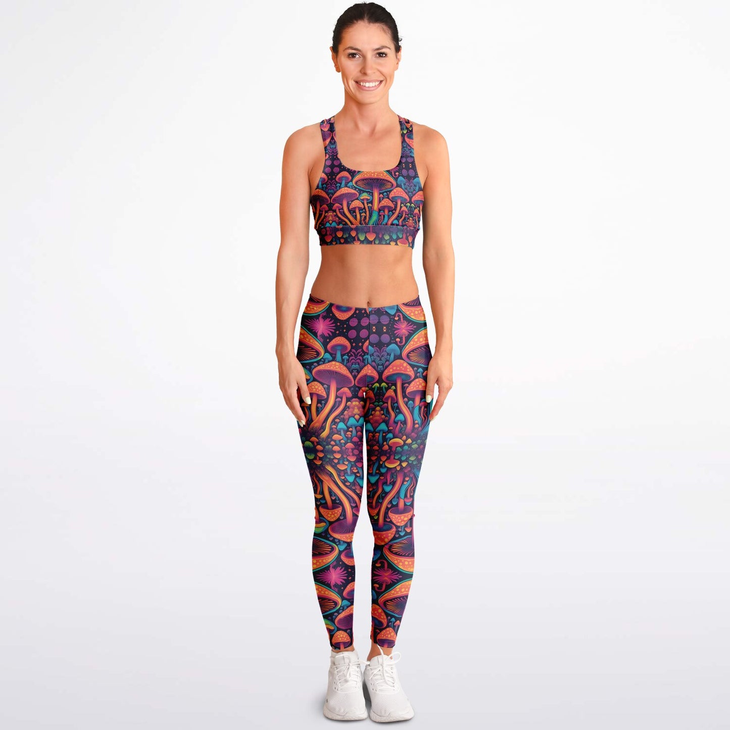 Magic Mushroom Padded Sports Bra & Leggings - All Over Print (AOP) Active & Fitness Wear