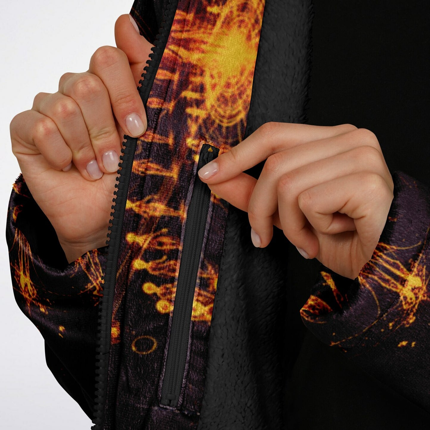 Ethereal Light Being Zipper Cloak – Spiritual Streetwear Hoodie by Soul System | Mystical Mindfulness Cloak