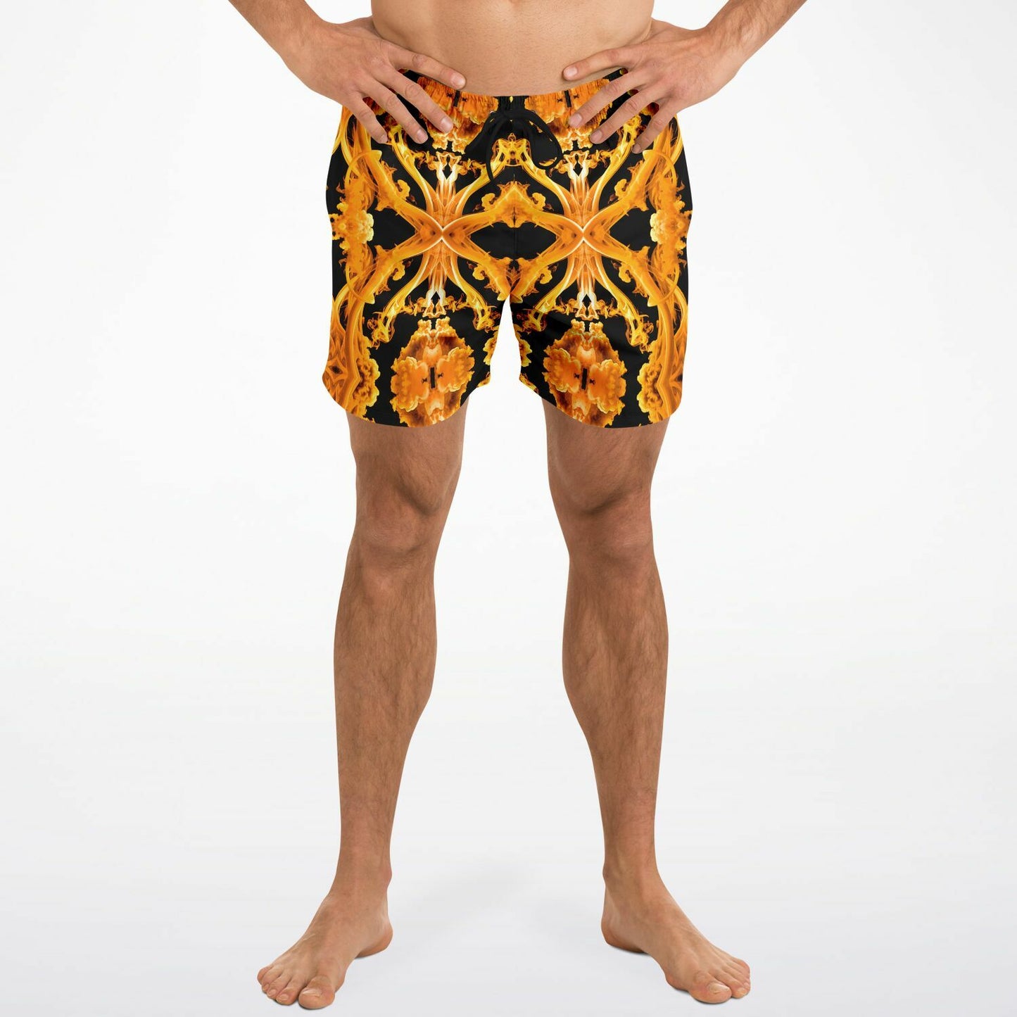 Gold Cymatic Men’s Luxurious, Swim Shorts –  Bold & Bright, Performance-Driven Swimwear