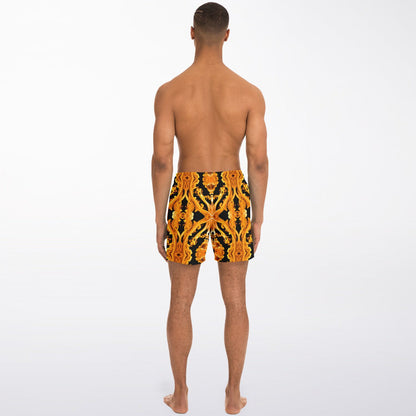 Gold Cymatic Men’s Luxurious, Swim Shorts –  Bold & Bright, Performance-Driven Swimwear