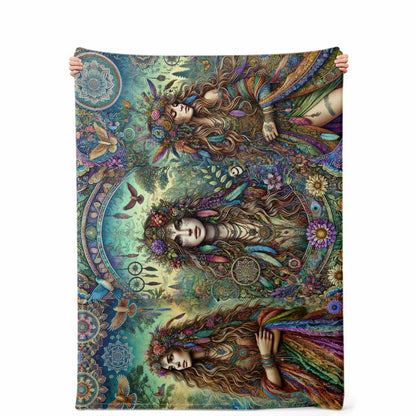 Trinity Goddess Ultra-Soft Premium Microfleece Blanket – Spiritual All-Over Print Throw