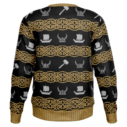 Viking Valhalla Sweatshirt – Norse Gods & Runes Design, Nordic Warrior Jumper, Mythology Gift