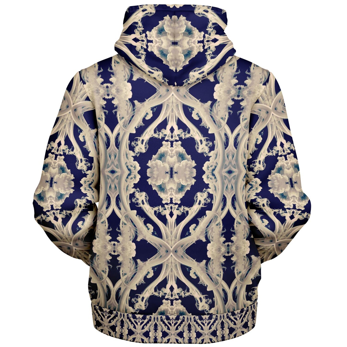Clear Smoke, Cymatic, Microfleece Zip Hoodie – Sleek, Cozy & Futuristic All-Over Print Jacket