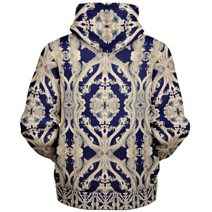Clear Smoke, Cymatic, Microfleece Zip Hoodie – Sleek, Cozy & Futuristic All-Over Print Jacket