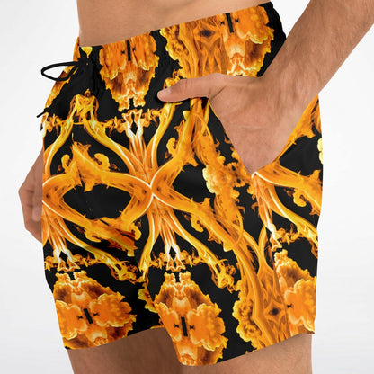 Gold Cymatic Men’s Luxurious, Swim Shorts –  Bold & Bright, Performance-Driven Swimwear