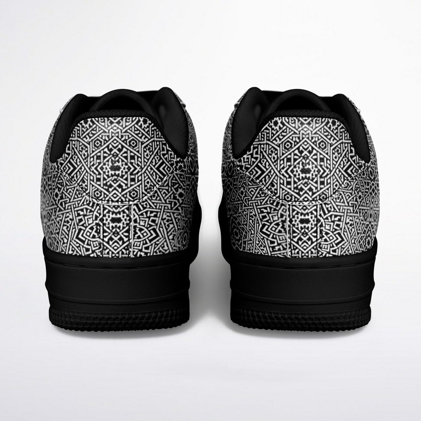 Geometric Grey Core Low Shoes – Unisex Black-Base Sneakers | Bold Contrast | Durable Streetwear-Ready Footwear