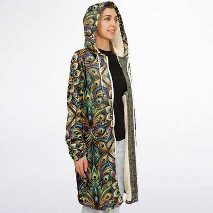 Royal Peacock Pattern, Comfy Zipper Cloak - AOP